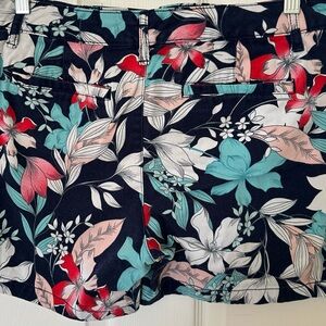 St. John's Bay Women's Floral Shorts - Navy, Red, and Teal